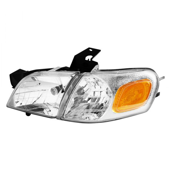 Lumen® - Driver Side Chrome Factory Style Headlight with Turn Signal/Corner Lights