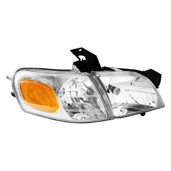 Lumen® - Passenger Side Chrome Factory Style Headlight with Turn Signal/Corner Lights