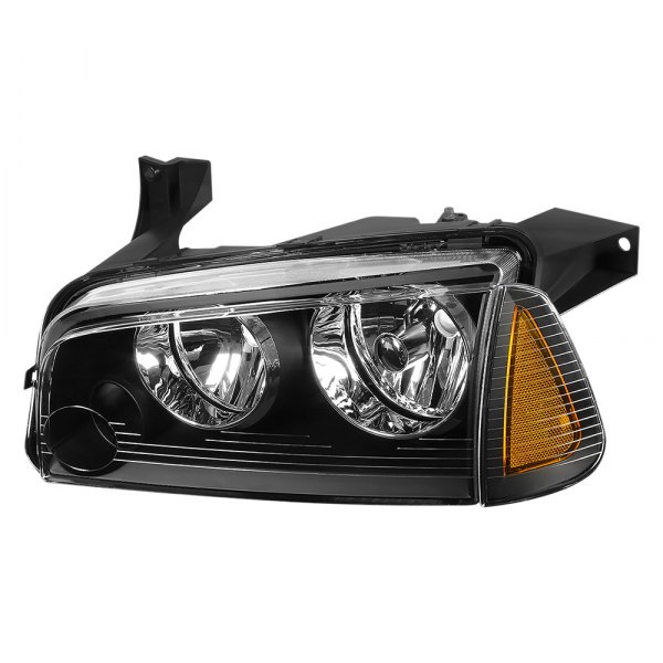 Lumen® - Driver Side Black Factory Style Headlight, Dodge Charger
