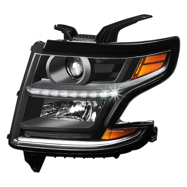Lumen® - Driver Side Black Factory Style Projector Headlight with LED DRL
