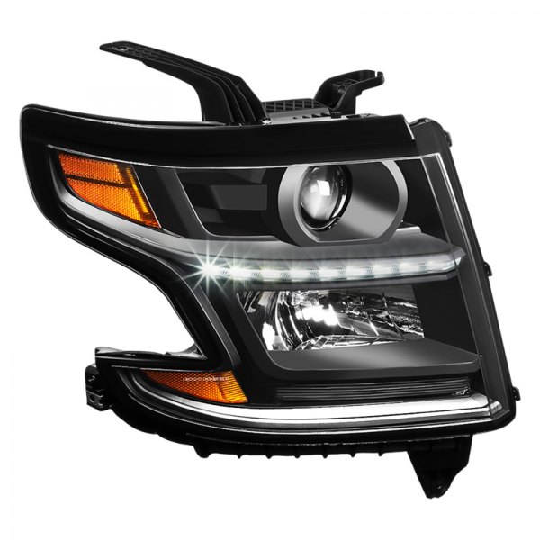 Lumen® - Passenger Side Black Factory Style Projector Headlight with LED DRL
