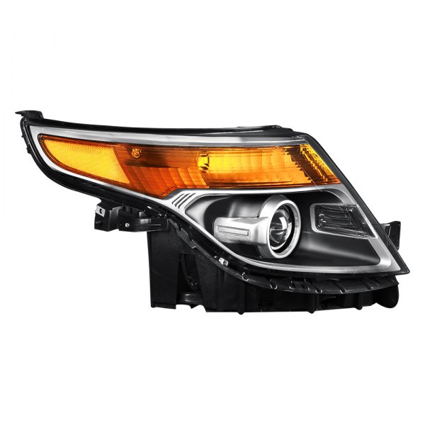 Lumen® - Passenger Side Black Factory Style Projector Headlight, Ford Explorer