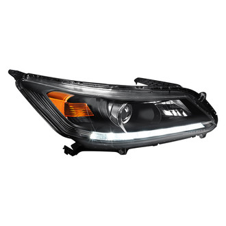 Lumen® - Passenger Side Black Factory Style Projector Headlight with LED DRL