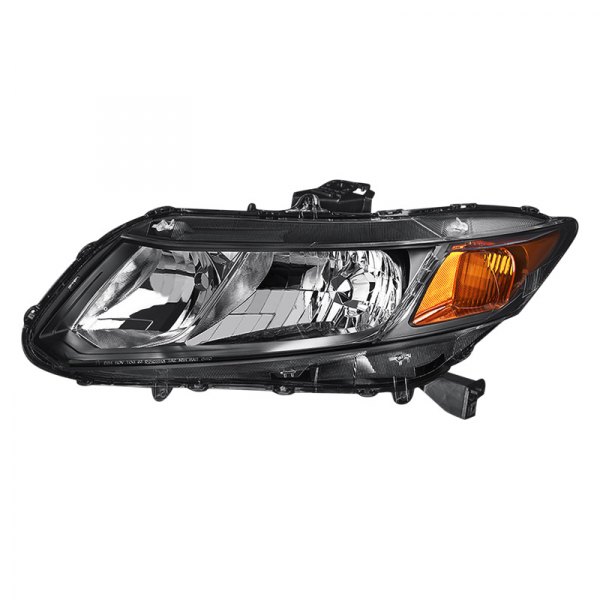 Lumen® - Driver Side Black Factory Style Headlight, Honda Civic