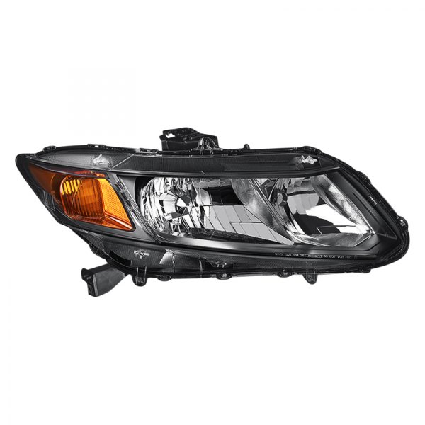 Lumen® - Passenger Side Black Factory Style Headlight, Honda Civic