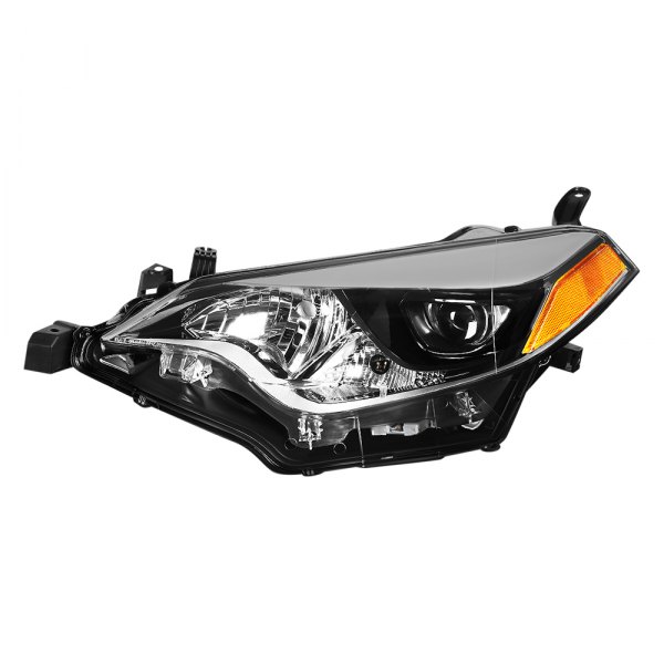 Lumen® - Driver Side Black Factory Style Projector Headlight, Toyota Corolla