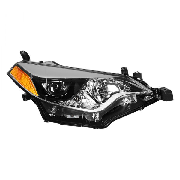 Lumen® - Passenger Side Black Factory Style Projector Headlight, Toyota Corolla