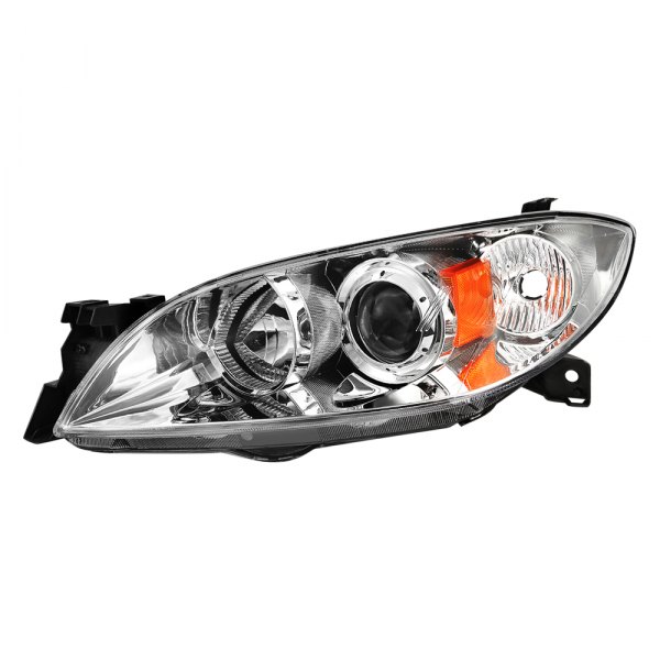 Lumen® - Driver Side Black Factory Style Projector Headlight, Mazda 3