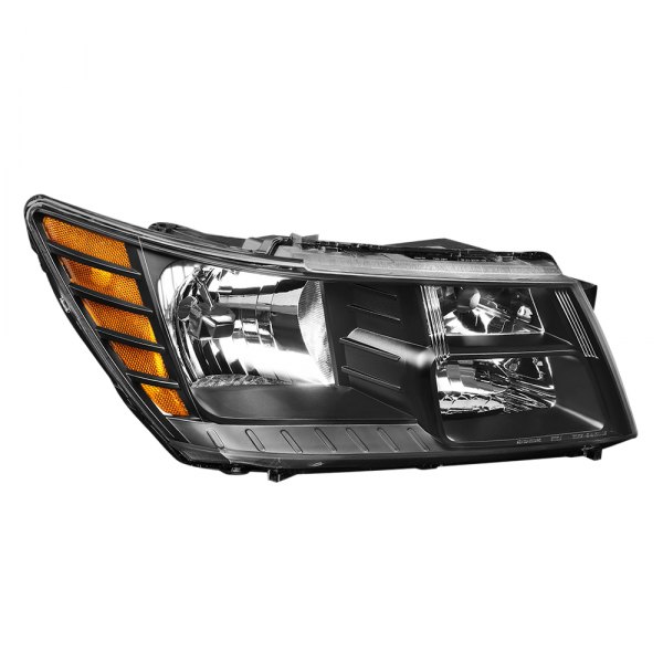 Lumen® - Passenger Side Black Euro Headlight, Dodge Journey