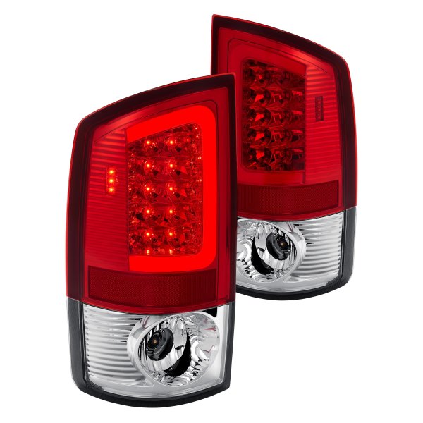 Lumen® - Chrome/Red Fiber Optic LED Tail Lights
