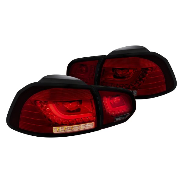 Lumen® - Chrome Red/Smoke Fiber Optic LED Tail Lights