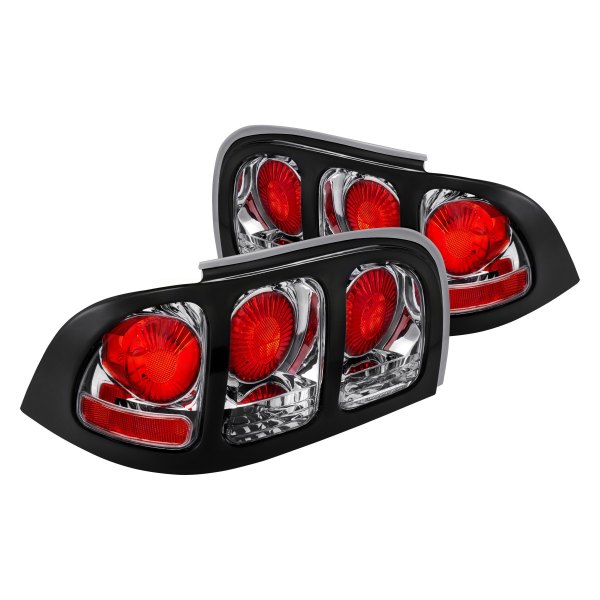 Lumen® - Black/Chrome Red Euro Tail Lights
