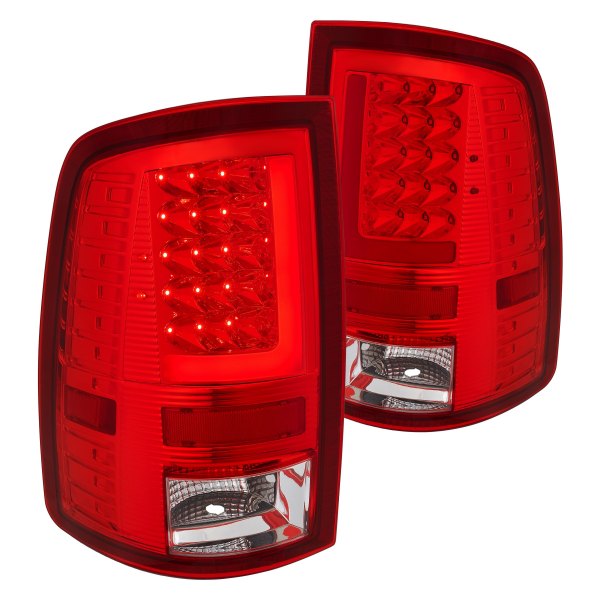 Lumen® - Chrome/Red Fiber Optic LED Tail Lights