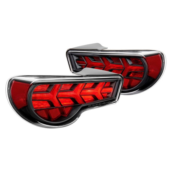 Lumen® - Black/Red Sequential Arrow Style Fiber Optic LED Tail Lights