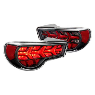 Lumen® - Black/Red Sequential Arrow Style Fiber Optic LED Tail Lights