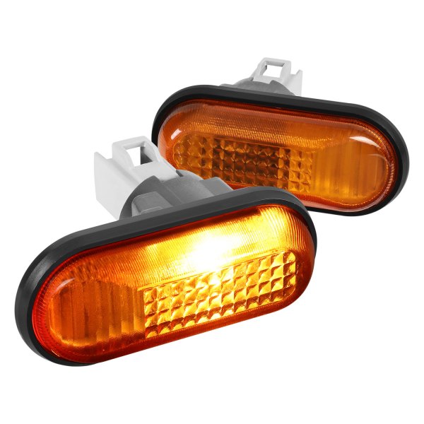 Lumen® - Chrome/Amber Factory Style Side Marker Lights