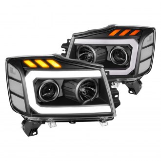 2010 Nissan Titan Custom Headlights LED Halo Projector CARiD