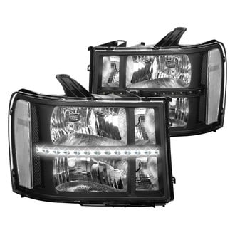 Lumen® - Black Euro Headlights with LED DRL