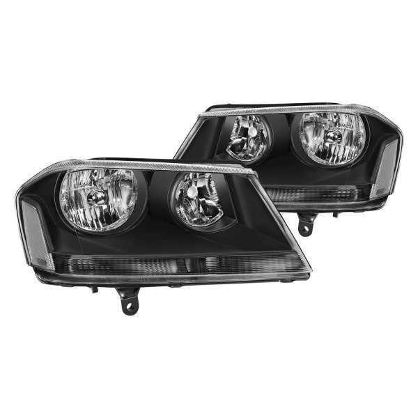 Lumen® - Black Factory Style Headlights, Dodge Avenger