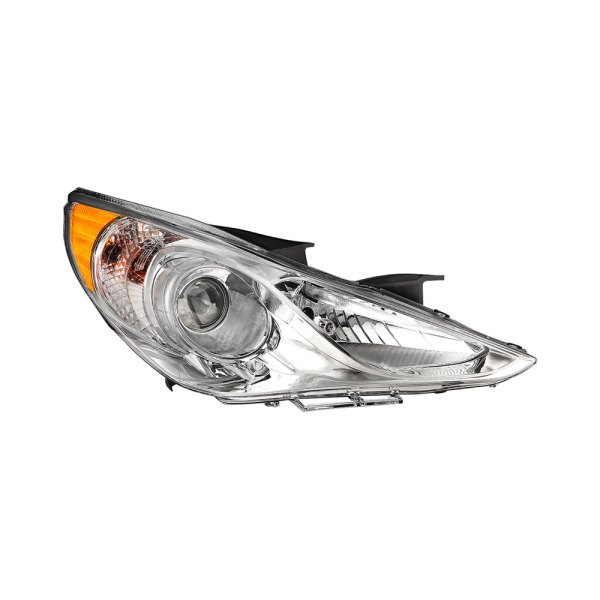 Lumen® - Passenger Side Chrome Factory Style Projector Headlight, Hyundai Sonata