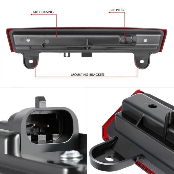 Lumen® - Black/Dark Red Sequential Fiber Optic LED 3rd Brake Light, Other View