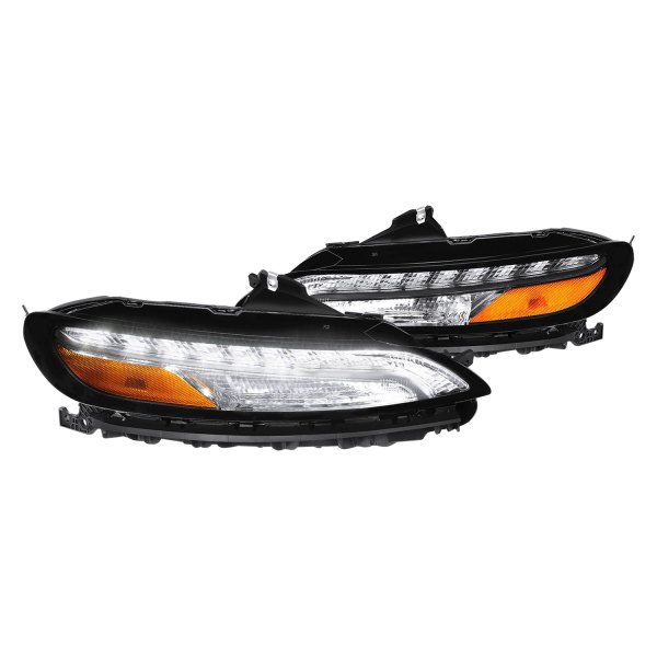 Lumen® - Black/Chrome/Amber/Clear Factory Style Turn Signal/Parking Lights with LED DRL