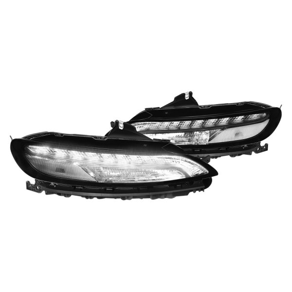 Lumen® - Black/Chrome Factory Style Turn Signal/Parking Lights with LED DRL