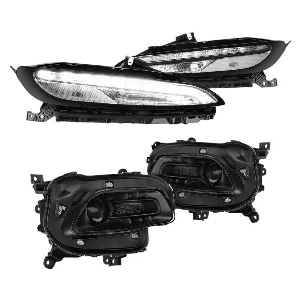 Lumen® - Black Factory Style Projector Headlights with LED Turn Signal/Parking Lights