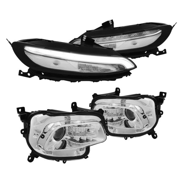 Lumen® - Chrome Projector Headlights with LED Turn Signal/Parking Lights