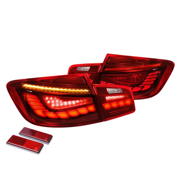 Lumen® - Chrome/Red Sequential Fiber Optic LED Tail Lights