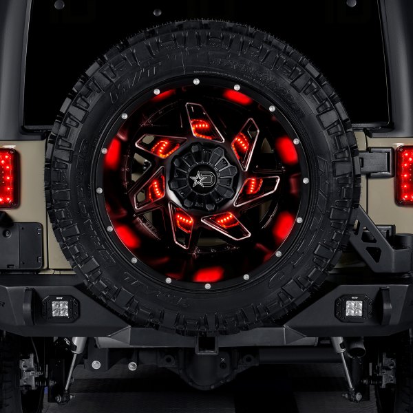 Lumen® - Jeep Wrangler 2018 Black/Smoke Spare Tire LED 3rd Brake Light