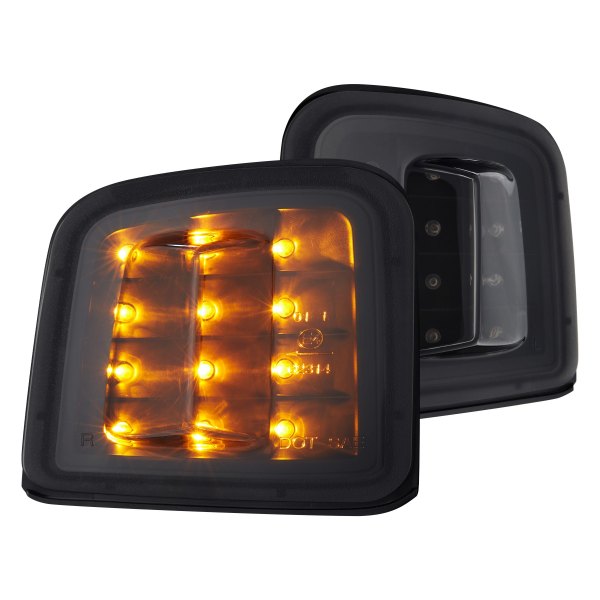 Lumen® - Matte Black/Smoke LED Turn Signal/Corner Lights, Subaru WRX
