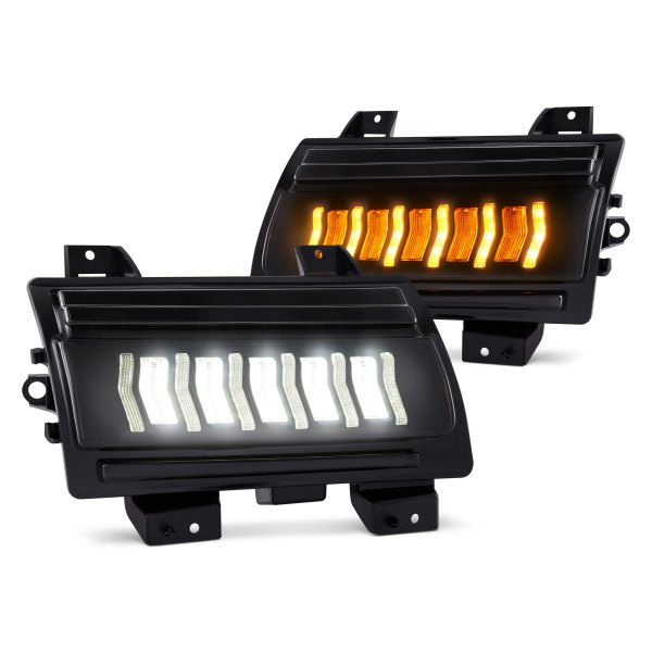 Lumen® - Sequential Black LED Turn Signal/Parking Lights with DRL