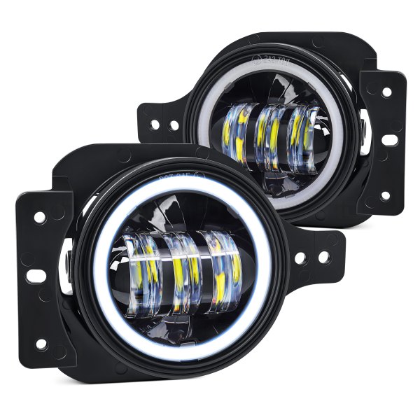 Lumen® - Switchback Halo "Demon Eye" Projector LED Fog Lights, Jeep Wrangler