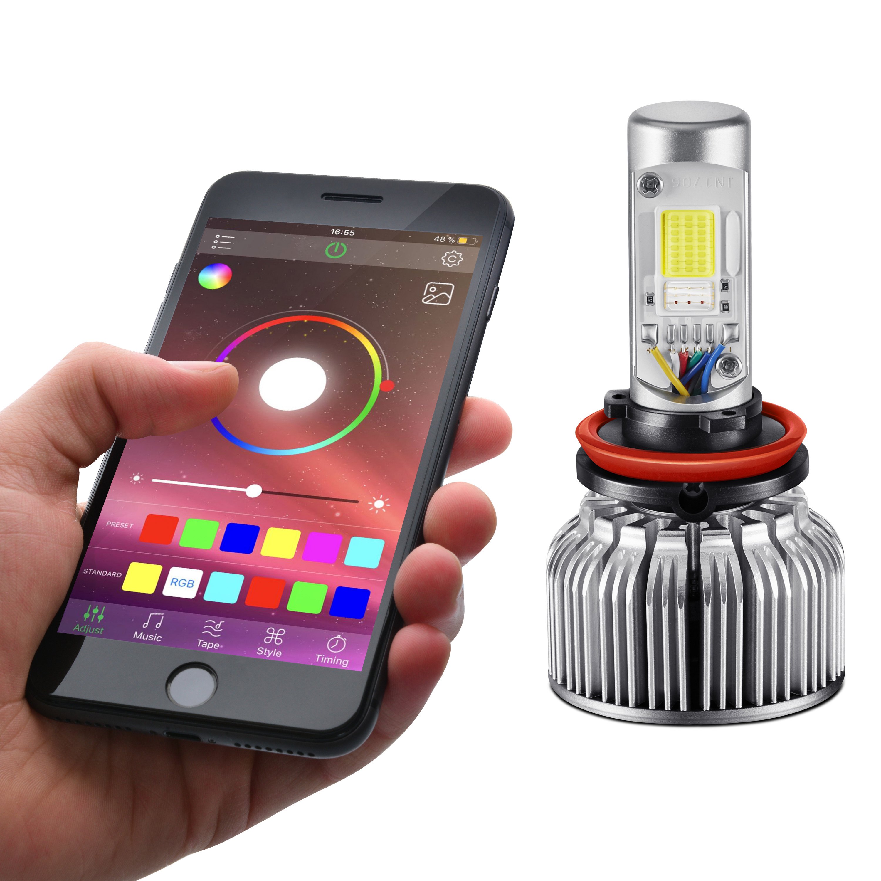 Lumen® H11XHLC-RGB App Controlled RGB LED Conversion Kit (H11)