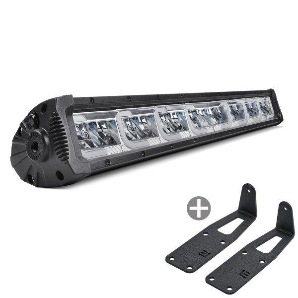 Lumen® - Bumper Mounted E-Mark 22" 8-LED 128W Combo Spot/Flood Beam LED Light Bar with DRL