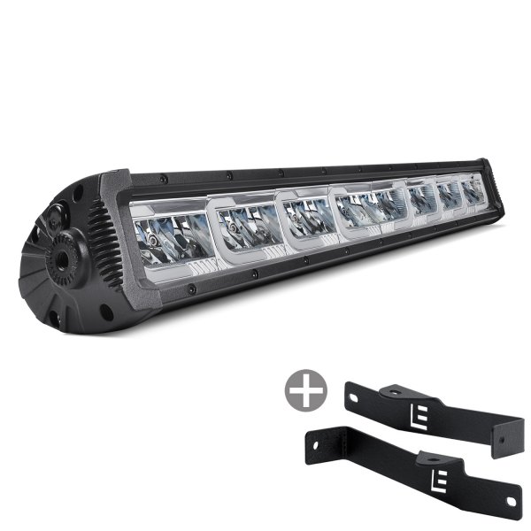 Lumen® - Bumper Mounted E-Mark 22" 8-LED 128W Combo Spot/Flood Beam LED Light Bar with DRL
