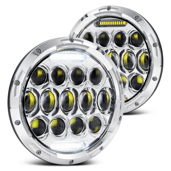 Lumen® - 7" Round Chrome Projector LED Headlights with DRL