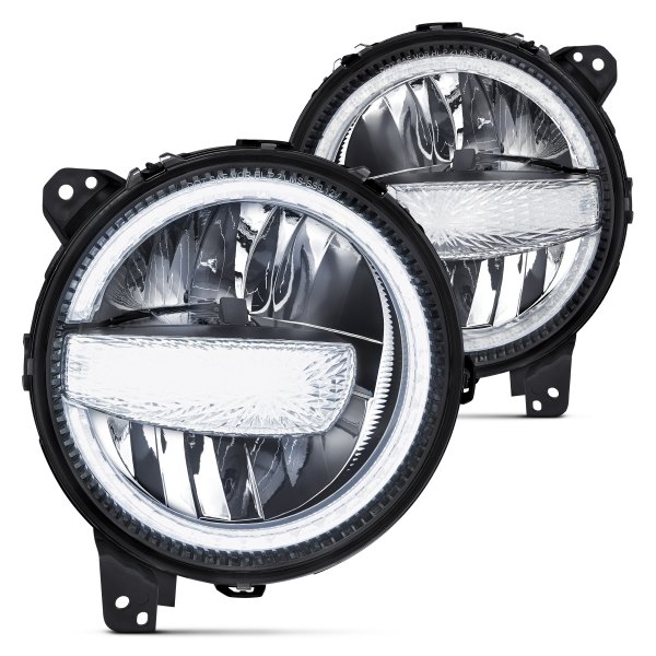 Lumen® - 9" Round Black Halo Projector LED Headlights with DRL