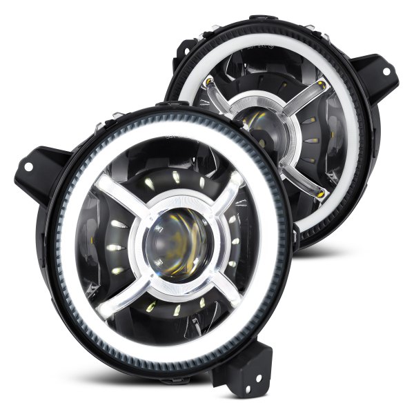 Lumen® - 9" Round Black X-Halo Projector LED Headlights