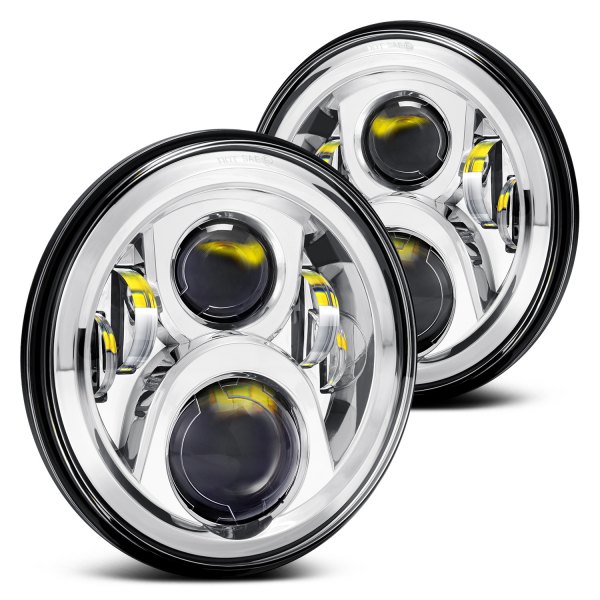 Lumen® - 7" Round Chrome Projector LED Headlights