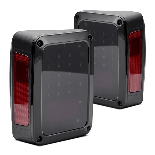 Lumen® - Black/Smoke LED Tail Lights, Jeep Wrangler