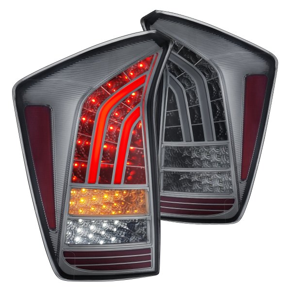 Lumen® - Black/Smoke Fiber Optic LED Tail Lights, Toyota Prius
