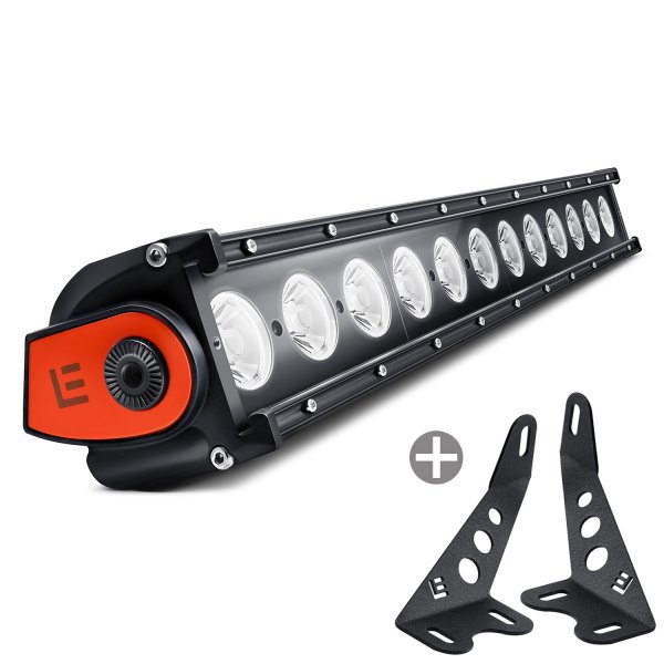 Lumen® - Hood Mounted 20" 120W Single Row LED Light Bar with Illuminated End Caps