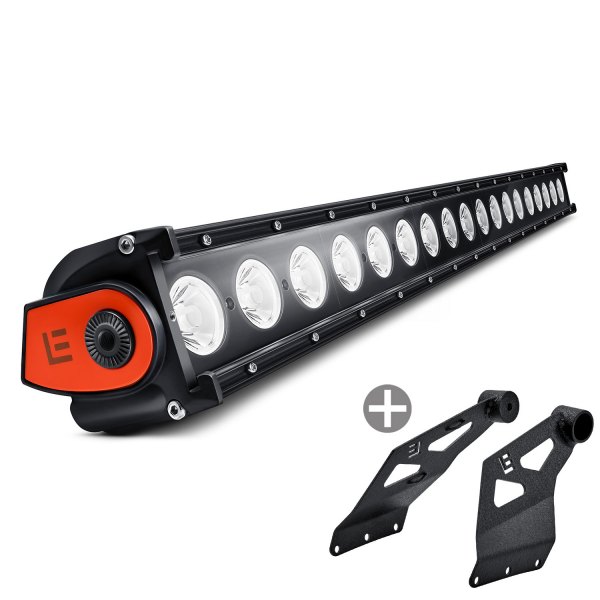 Lumen® - Roof Mounted 50" 300W Single Row LED Light Bar with Illuminated End Caps