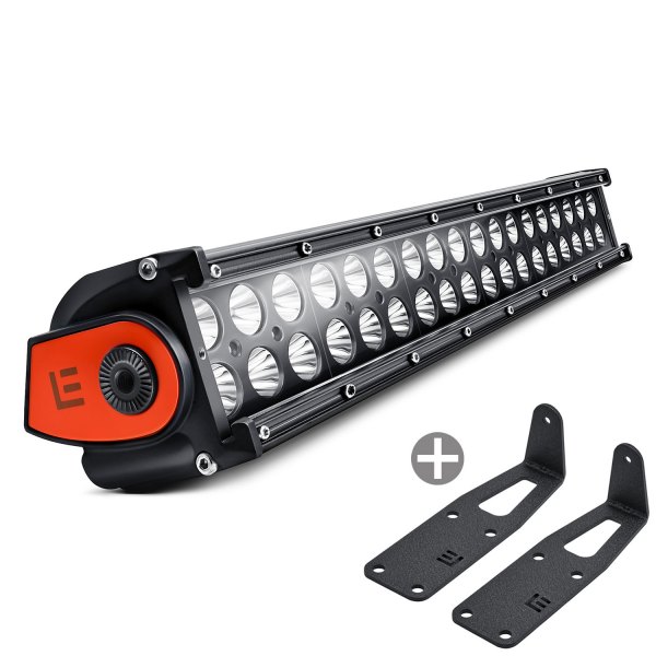 Lumen® - Bumper Mounted 18" 108W Dual Row LED Light Bar with Illuminated End Caps