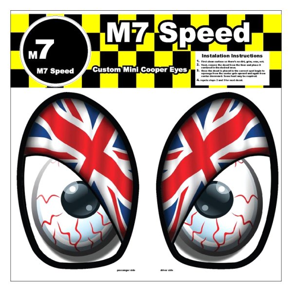 M7 Speed® - Union Jack-Color Underhood Eye Decal Set