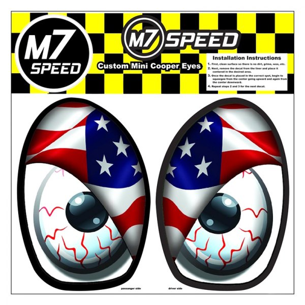 M7 Speed® - American Flag-Color Underhood Eye Decal Set