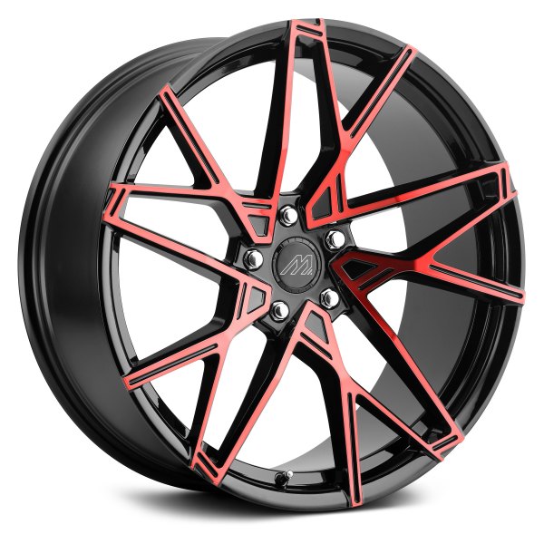 MACH FORGED® MF7 Wheels - Gloss Black with Red Face Rims