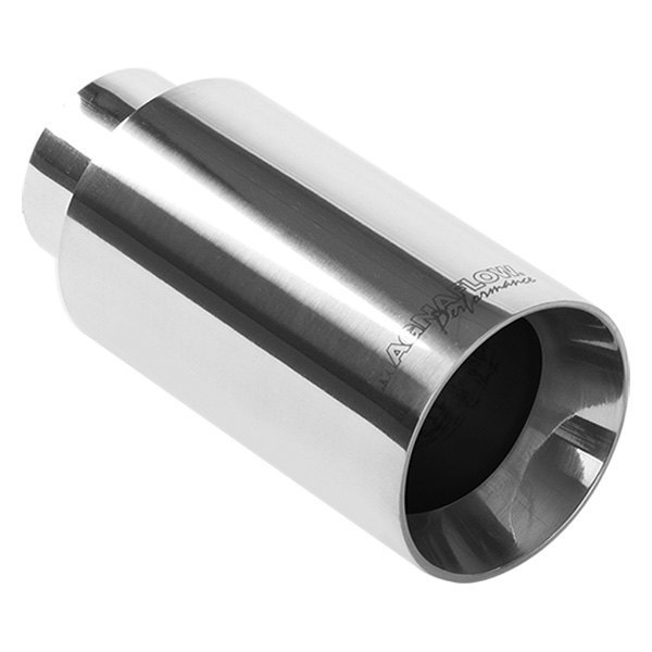 Weld On Angle Cut Exhaust Tip 2.5" Inlet 3.5" Outlet 18" Long Stainless